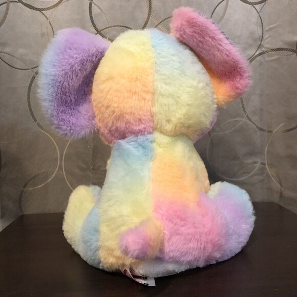 Fiesta Toys Rainbow Sherbet Elephant Plush 11" Glitter Pastel Stuffed Animal - Picture 4 of 9